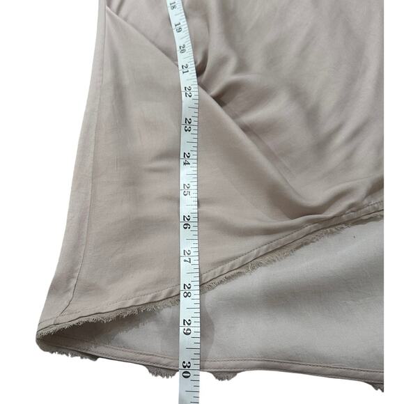 Helmut Lang Draped Cowl Neck Sleeveless Satin Tunic Top Taupe Elegant Fluid, S - Picture 3 of 8